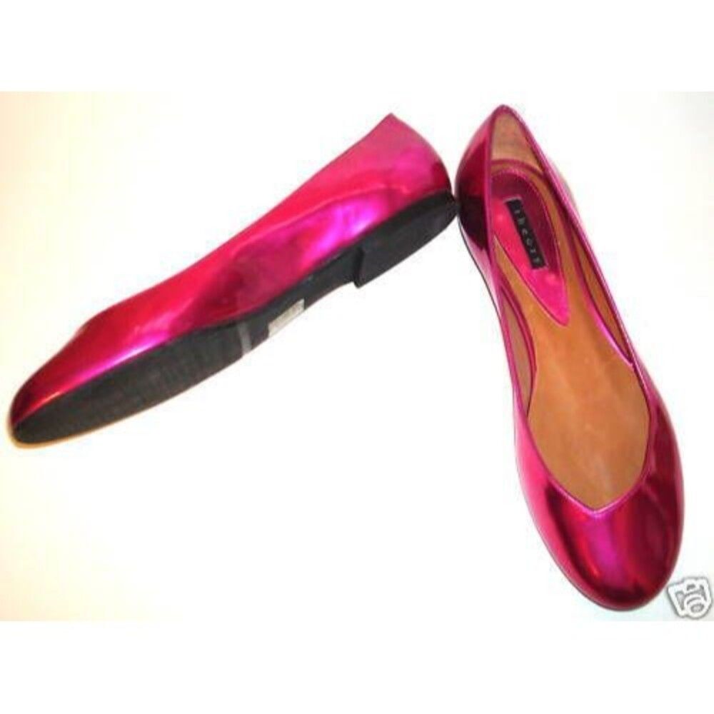 New $270 Womens Theory Flats Shoes 7.5 Shiny Pink Lot Kimchi Blue Sequins 2 pair